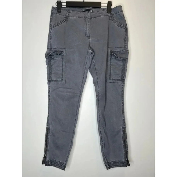 Eileen Fisher Pants - Eileen Fisher Gray Cargo Jogger Zipper Pants Petite Size 8P Lyocell Cotton
